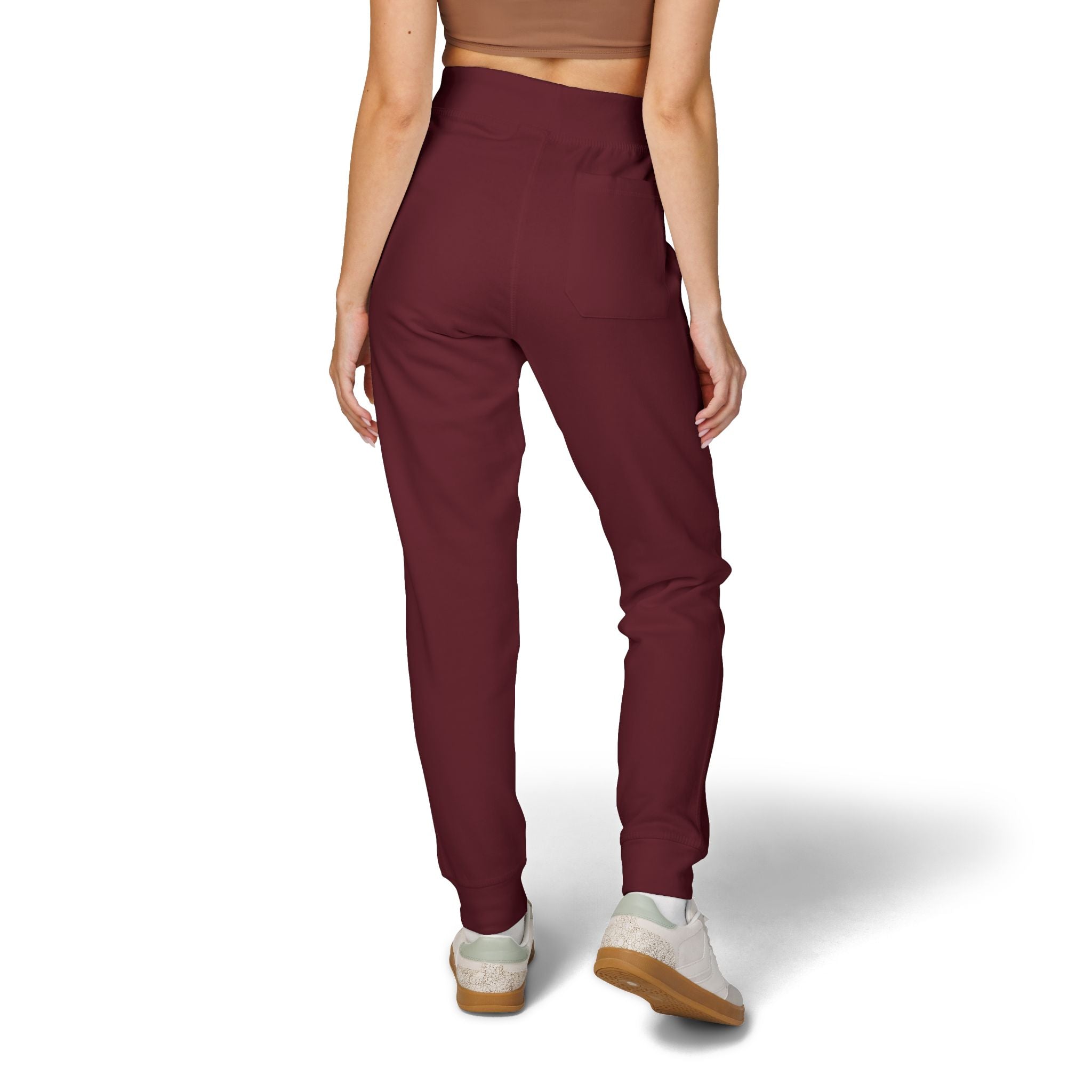 Embroidered Fleece Sweatpants — Cozy Maroon Joggers