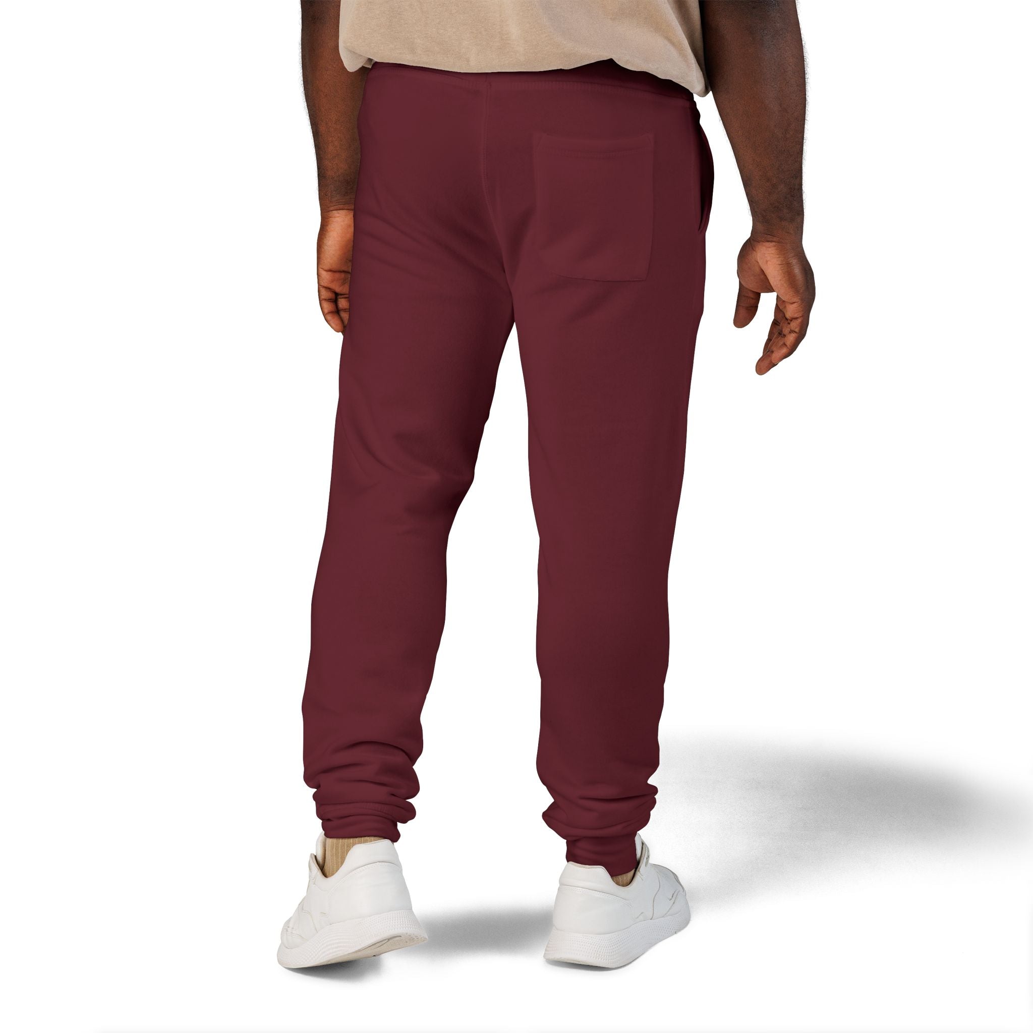 Embroidered Fleece Sweatpants — Cozy Maroon Joggers